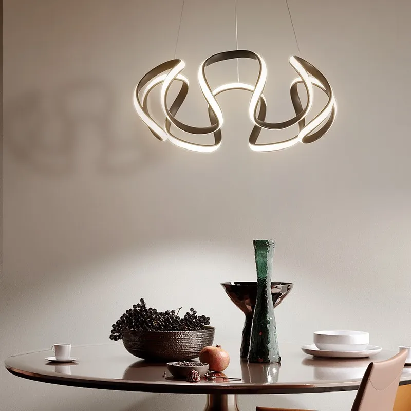 Фото Lampu Gantung Modern Lampu Gantung Led Emas Bulat/Hitam Lampu Gantung Dapur Ruang Tamu Ruang Makan Lampu Ruang Dapur №2