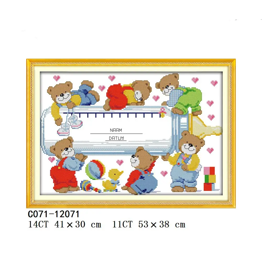 Фото Joy Sunday Little Bear Record Growth Bear Paradise Angel Baby Coming C071, K754, K756, Baby Bear Вышивка крестиком №3