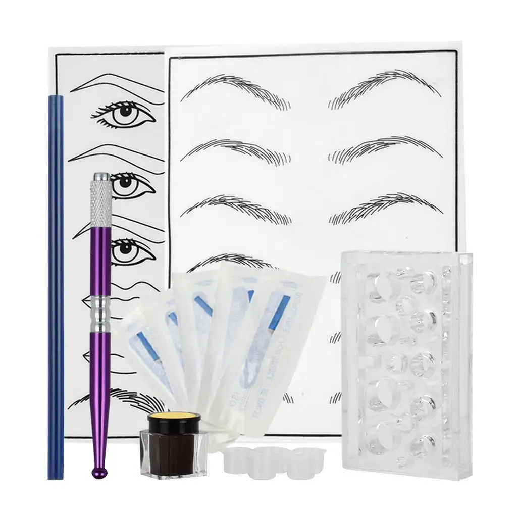 Набор инструментов для перманентного макияжа бровей Microblading, набор чашек с пигментными чернилами
