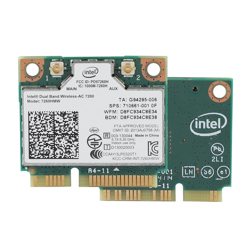 Высокоскоростная карта Wi-Fi для Intel 7260AC, универсальная двухдиапазонная беспроводная карта 867M, Bluetooth 4,0, сетевая карта для настольного ноутбука (art.: 3920d231a184b) - 3920d231a184b