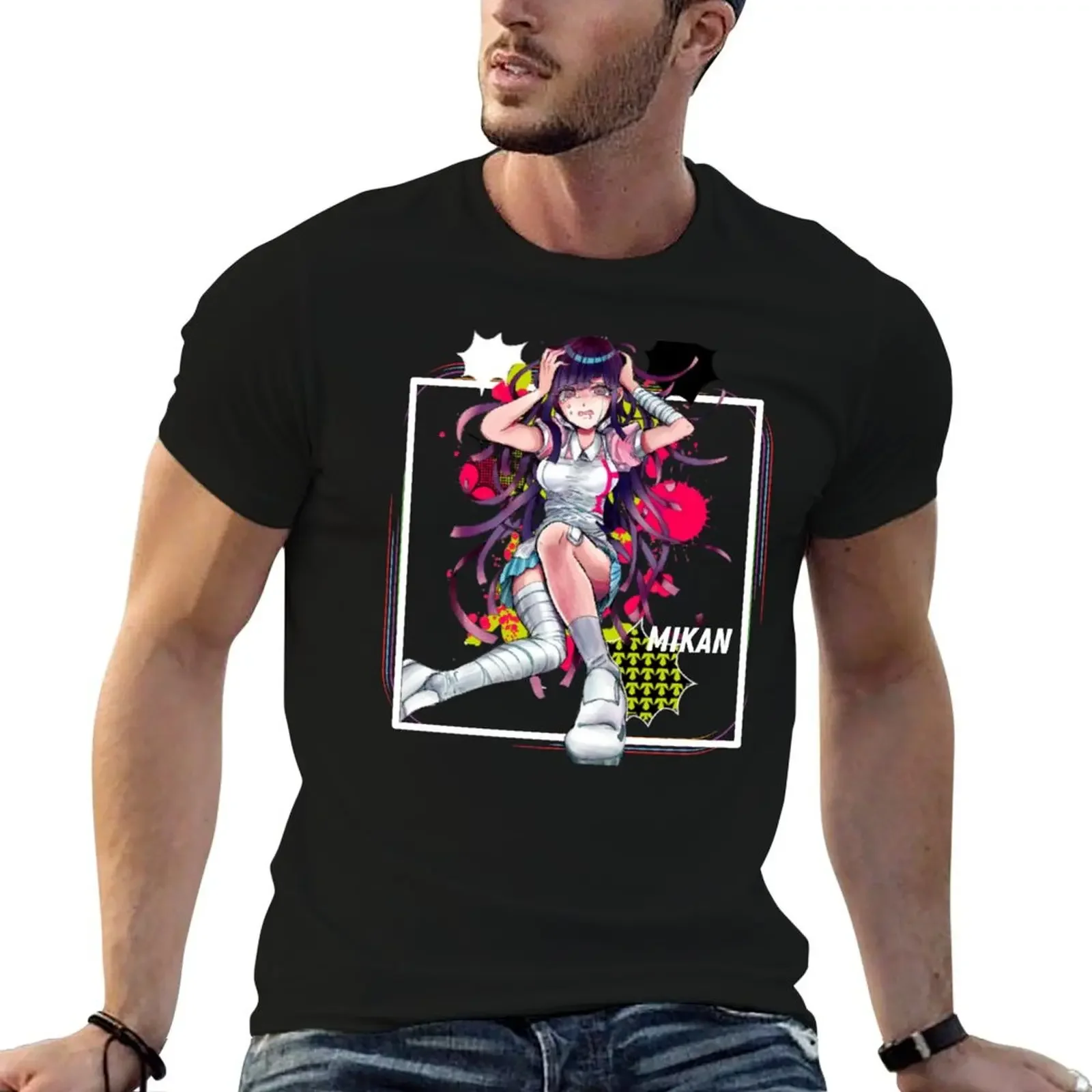 Футболка Mikan Tsumiki The Ultimate Lucky Student, забавные костюмы большого размера, футболки-тяжеловесы для мужчин