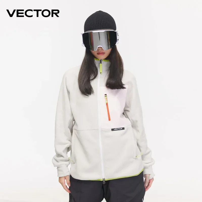 Фото Флисовая куртка VECTOR, женские осенне-зимние теплые пальто, мужская одежда, 2023, толстовка с контрастными рукавами, пальто, цветные уличные куртки №2