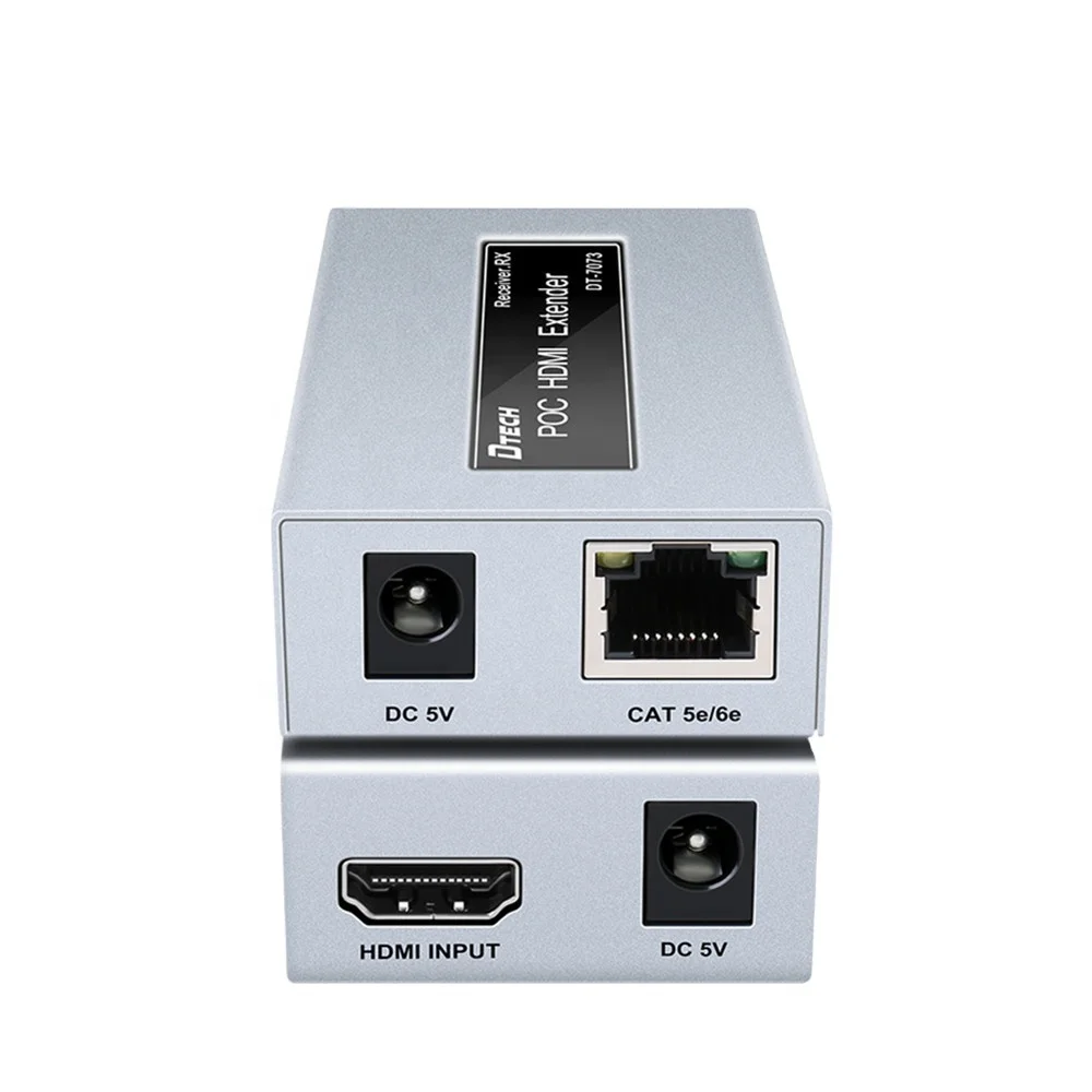Удлинитель POC HDMI 50 м 1080P при 60 Гц через CAT5e/6e 28AWG DC5V/1A YUV 4:4 225 МГц/2,5 Гбит/с HDMI-удлинитель для компьютерного монитора