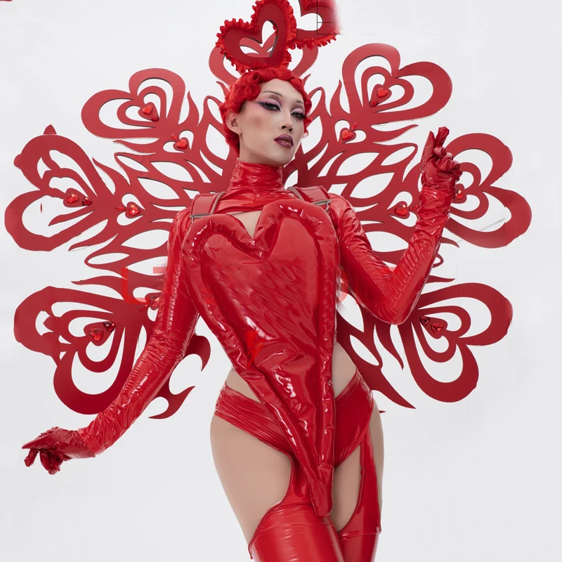 Женские красные костюмы Drag Queen, танцевальная одежда, Эротическая танцевальная одежда для бара, ночного клуба, Dj, Ds, Gogo, танцевальная одежда XS8002