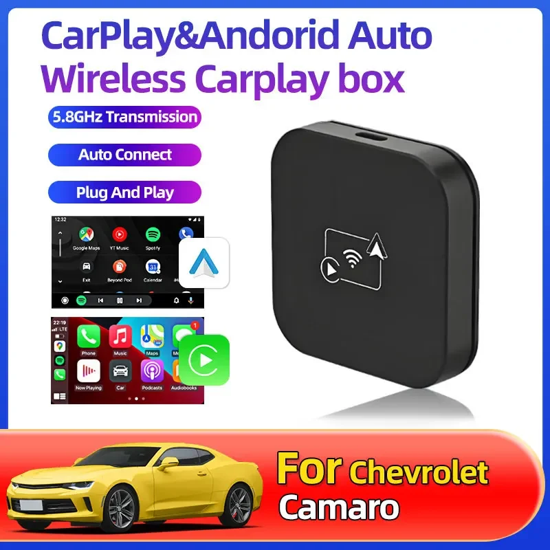 Фото Для Chevrolet Camaro Проводной Carplay к беспроводному смарт-ключу Автомобильная коробка WIFI Bluetooth Быстрое подключение Беспроводной адаптер Plug And Play №2