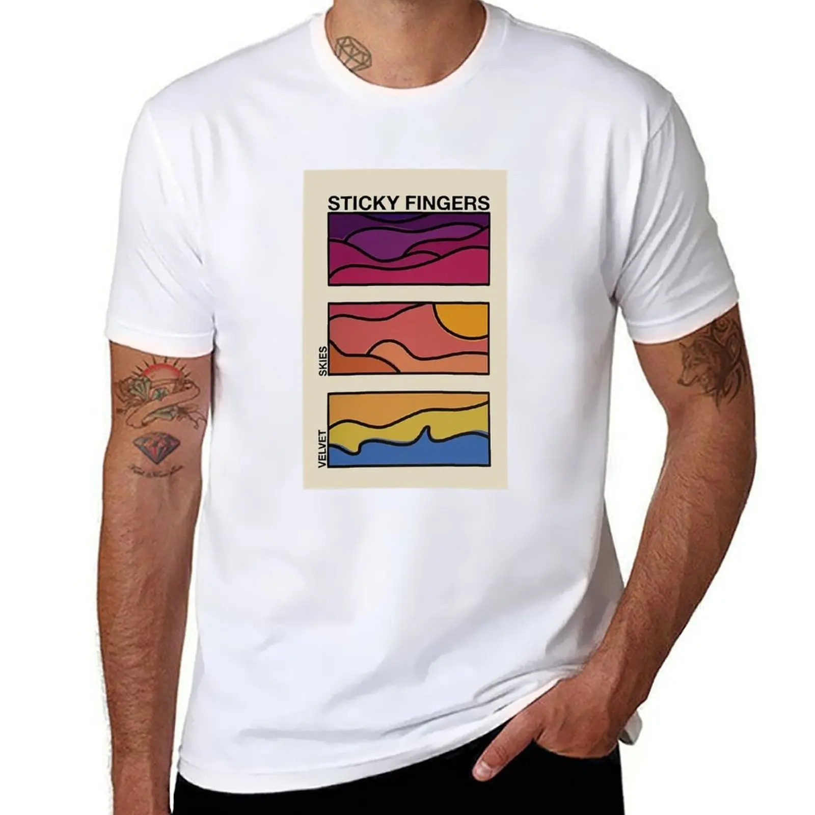 Футболка Sticky Fingers STIFI Velvet Skies, мужские однотонные хлопковые футболки, мужская футболка из 100% хлопка