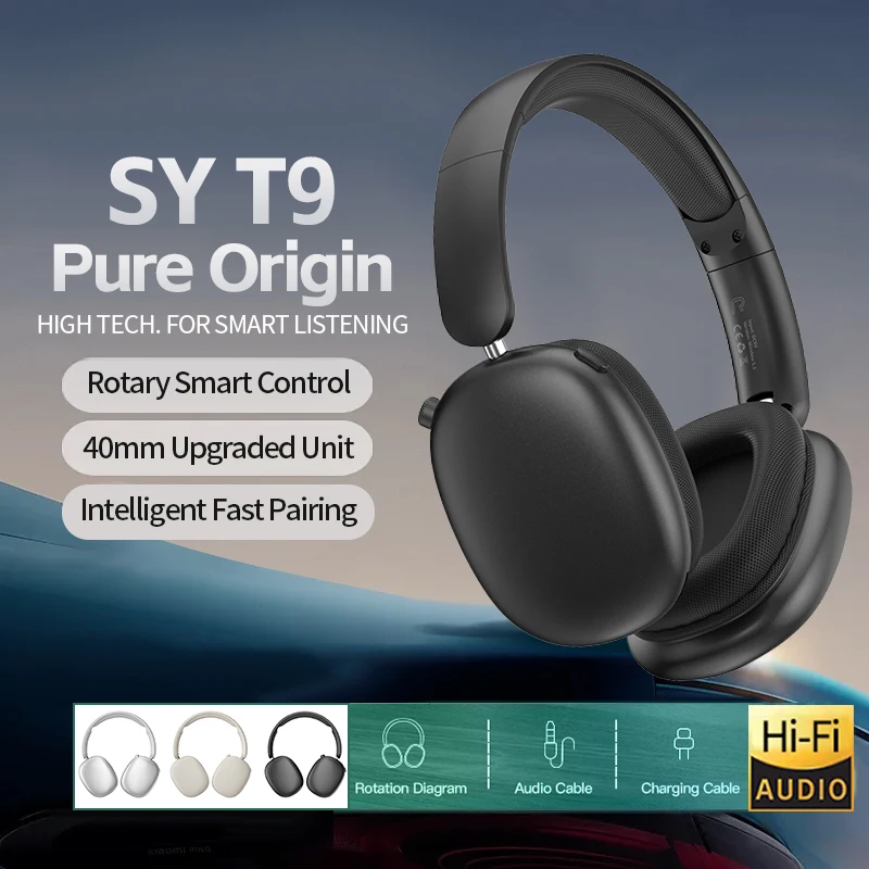 Фото Для Sooyn SY-T9 LZ-C15 Bluetooth-наушники над ухом Время использования 20-часовой цвет Рисовый белый серебристый черный Двойное шумоподавление №3