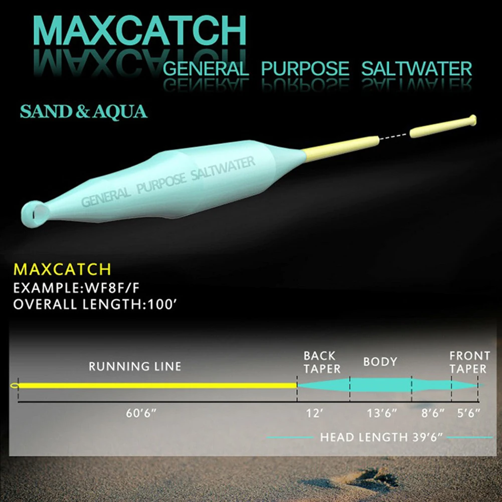 Рыболовная леска для ловли нахлыстом Maximumcatch, 100 футов, 123456789wt, многоцветная плавающая, для ловли нахлыстом (art.: 3920be9e524cb) - 3920be9e524cb