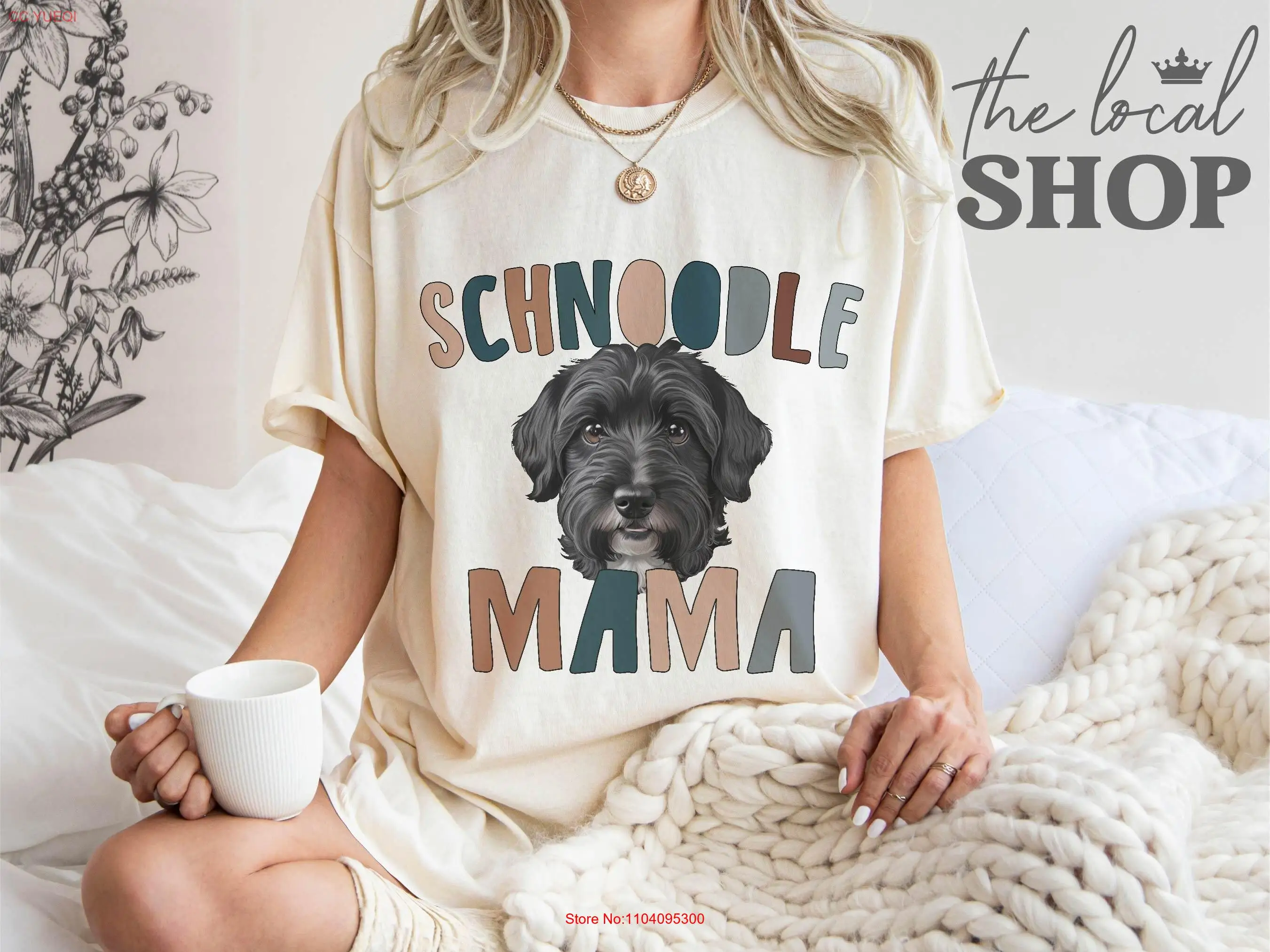 Черная футболка Schnoodle Mom Comfort Colors Dog Schnauzer Poodle Mix Mama Boho с длинными или короткими рукавами