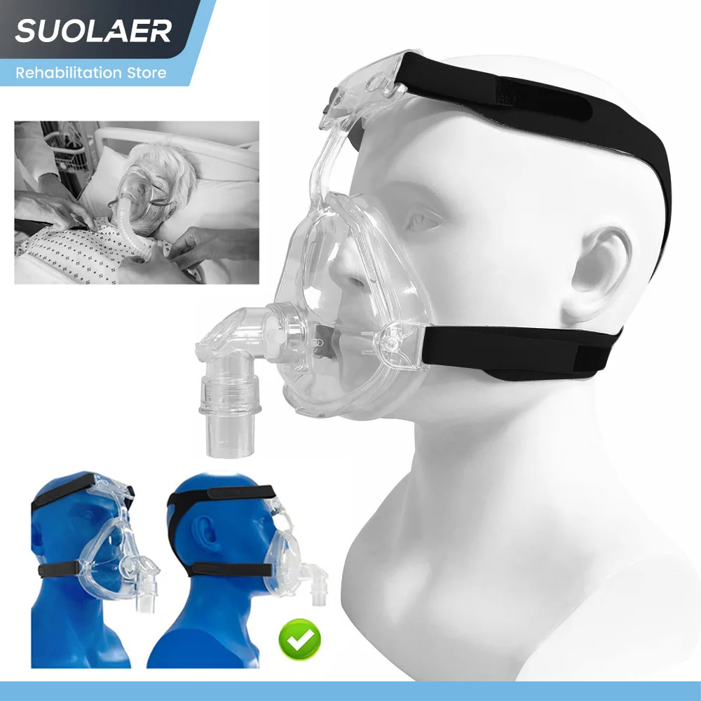 Полнолицевая маска CPAP с головным убором, маска против храпа, CPAP рот, назальный респиратор, удобный, тихий, улучшающий апноэ во сне