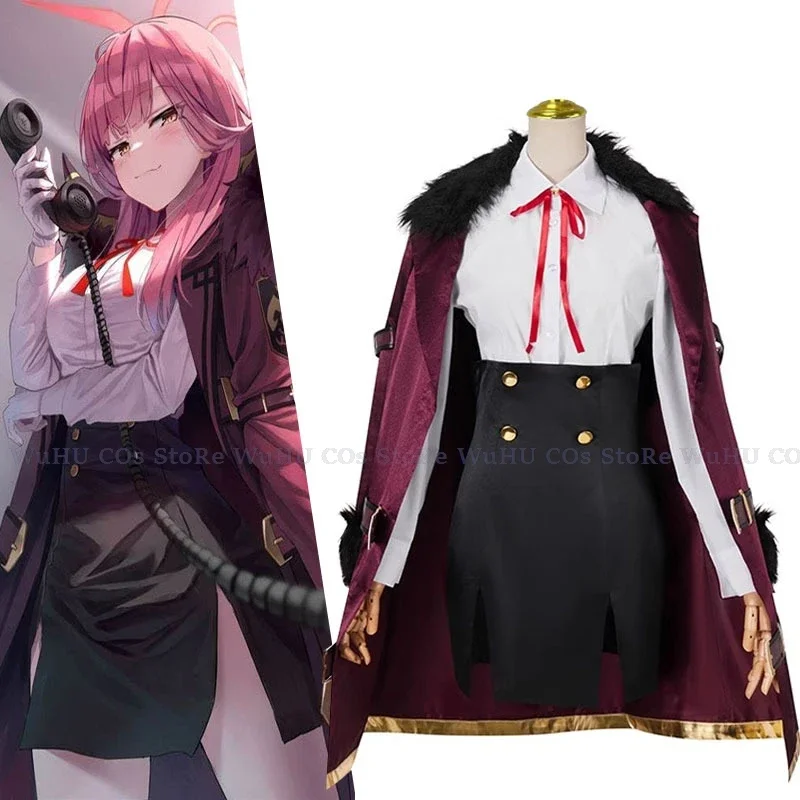 Игра Blue Archive Косплей Rikuhachima Aru Косплей Костюм Cos Rikuhachima Aru парик Женская праздничная форма Хэллоуин Играть Ролевая одежда