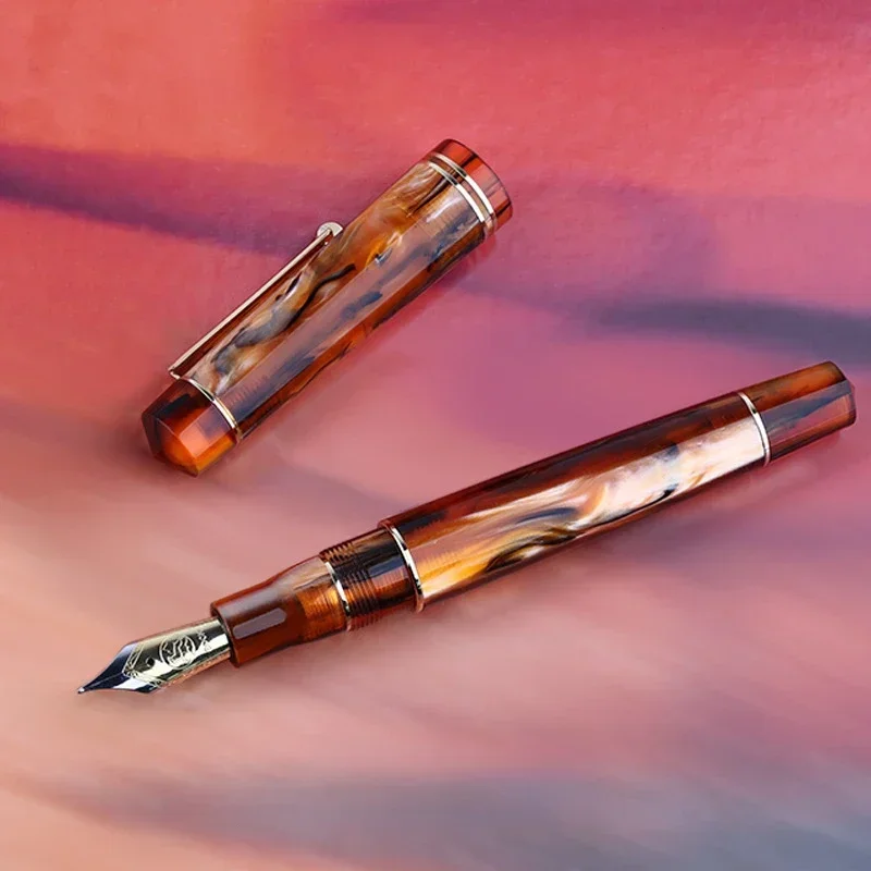 Ручка MAJOHN Craftsman M800, немецкая ручка BOCK, двухцветный позолоченный наконечник для взрослых, студентов, практики письма, каллиграфическая подарочная ручка, чернильная ручка