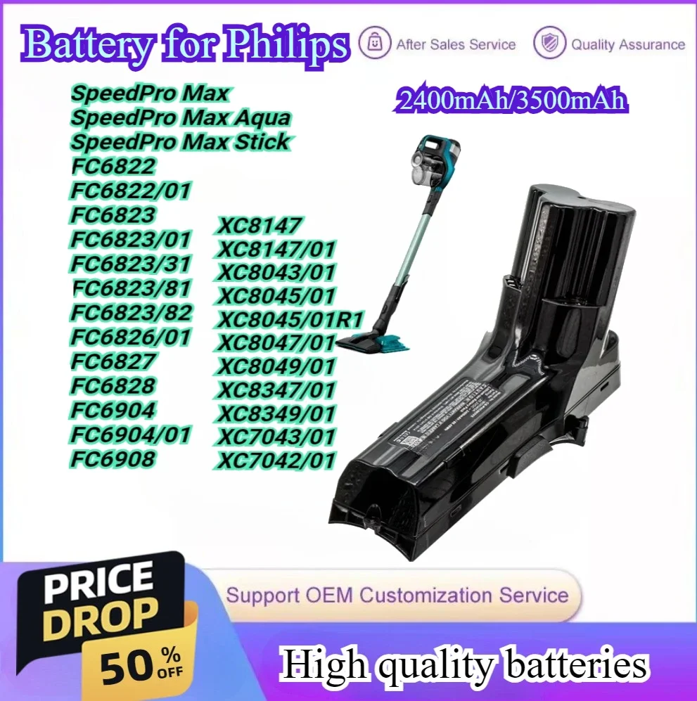 Аккумулятор для пылесоса Philips SpeedPro Max Aqua Stick XC7042/01 XC7043/01 XC8047/01 XC8043/01 XC8049/01 XC8347/01 XC8349/01
