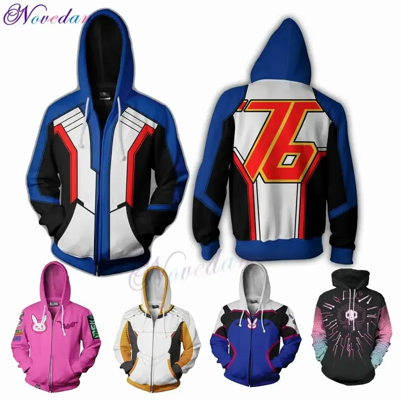 3D аниме-игра SOLDIER 76 Джек Моррисон, толстовка с капюшоном, костюм для косплея, женская и мужская пара, верхняя одежда с капюшоном