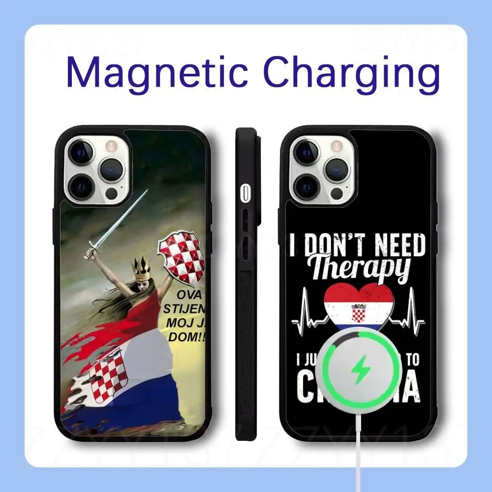 Чехол для телефона с флагом Хорватии для iPhone 17,16,15,14,13,12,11,Pro,Max,Plus,Air,Mini,SE Magsafe с магнитной беспроводной зарядкой