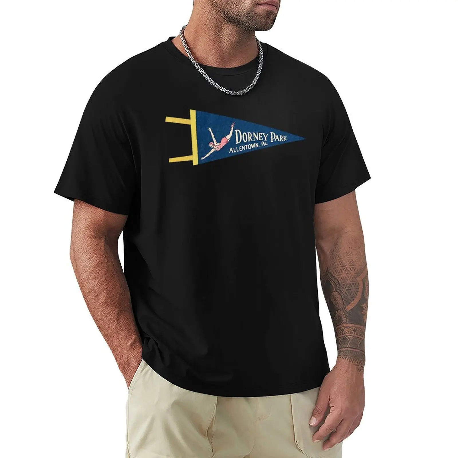 Винтажная сувенирная футболка Dorney Park Vacation Pennant, мужские футболки высокого качества Louboutins