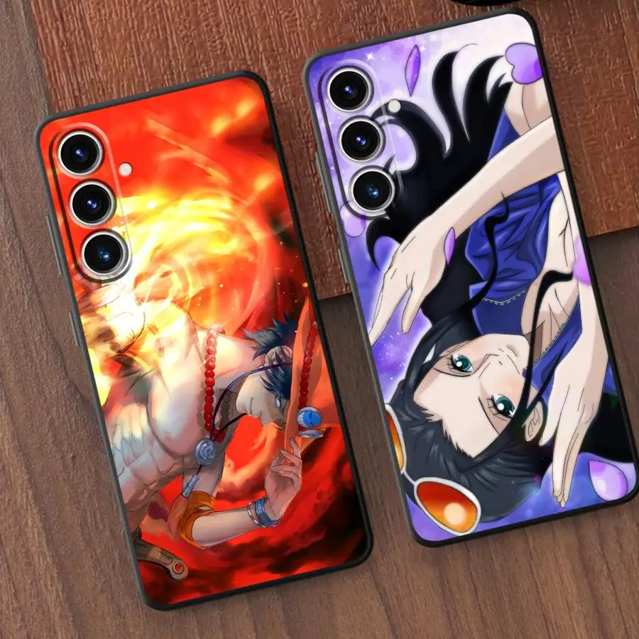Чехол One Piece Cartoon Robin Zoron для Samsung Galaxy A23 A53 A25 A71 A41 A26 A72 A36 A35 A51 A73 A32 A24 A55 A22 A52 Черный Мягкий