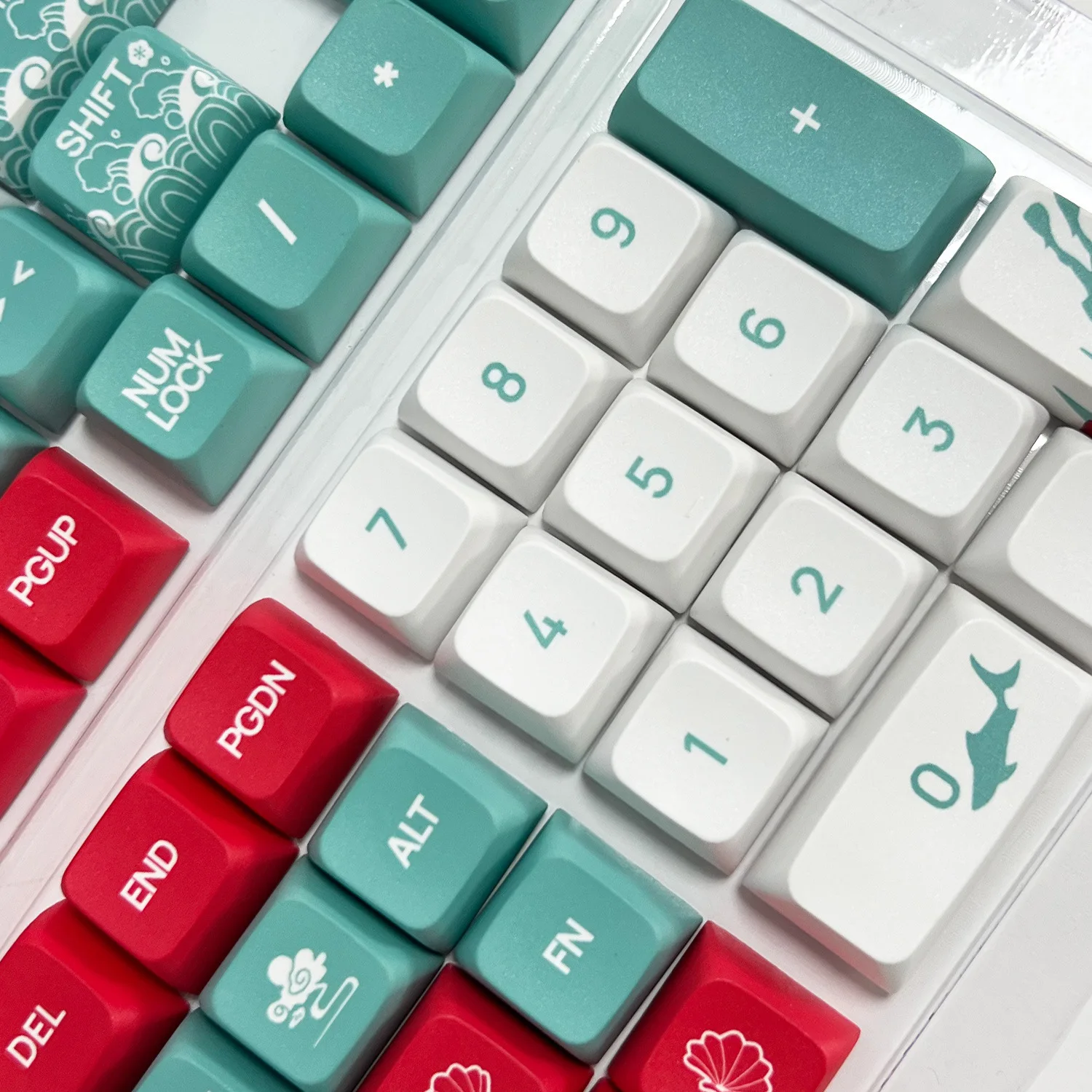 Фото Колпачки для клавиш XDA/OEM PBT в корейском/русском/английском/арабском стиле, колпачки для клавиш Sub Coral Sea для механической клавиатуры с переключателем ISO Mx №2