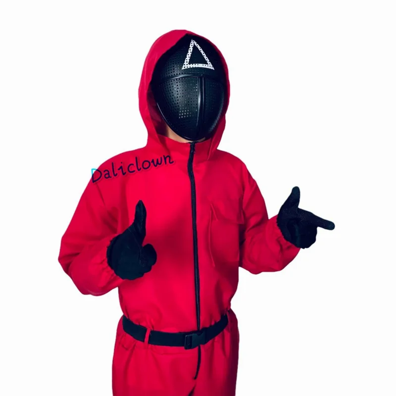 Фото Детский костюм из аниме-игры, маска, костюм для косплея, комбинезон, Круглый, шестигранный, квадратный, Круглый, треугольный шлем, маска, костюм на Хэллоуин, вечеринку, Рождество №5