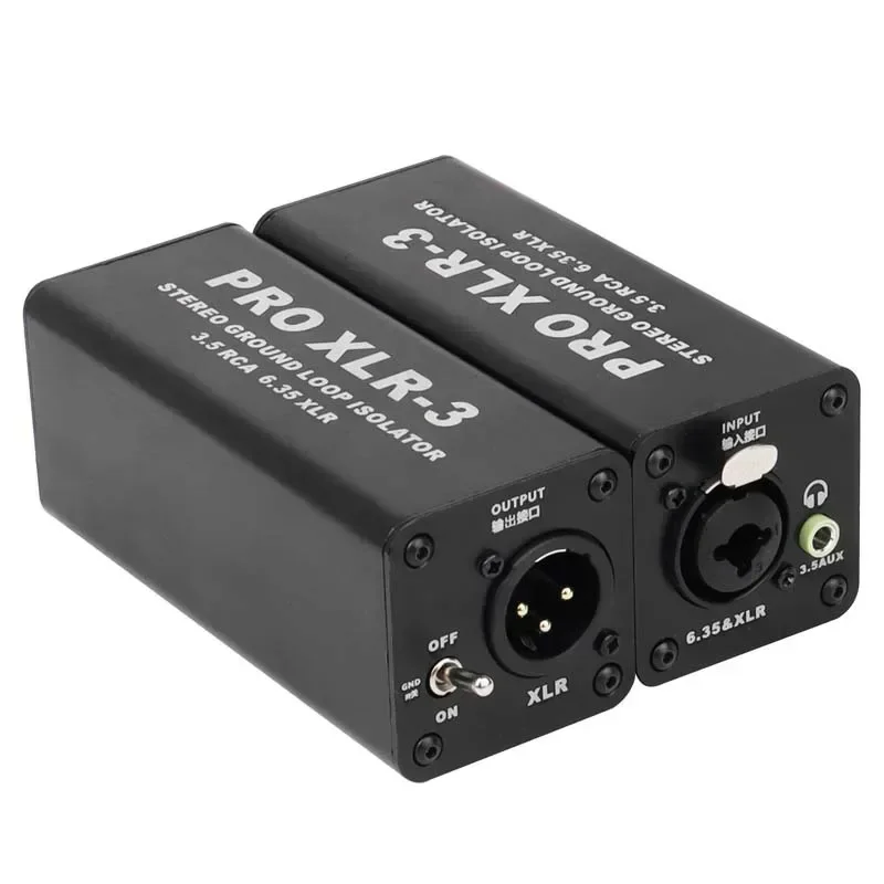 Фото Профессиональный XLR-3 профессиональный стерео заземляющий изолятор 3,5 RCA 6,35 XLR аудио шумоподавляющий фильтр шумоподавитель изолятор для ПК Прочный №3