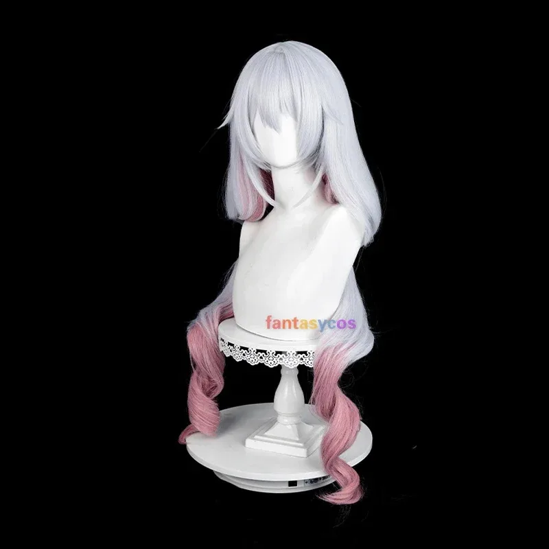 Фото Honkai Impact 3 Theresa Apocalypse Косплей Парик 90 см Серебристый Белый Розовый Парик Градиента Термостойкие Синтетические Парики hg5ryee5sdcavcf №5