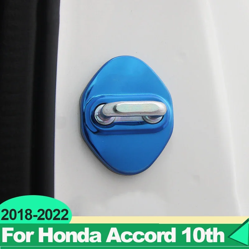 Для Honda Accord X 10 2018 2019 2020 2021 2022 Нержавеющий дверной замок автомобиля, защитная пряжка, крышка, защелка, стопор, антикоррозийный корпус
