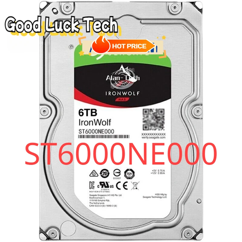 Жесткий диск ST6000NE000 для Sea-gate ST6000NE000 6 Тб HDD IronWolf Pro NAS 256 Мб 6 Тб внутренний 3,5 