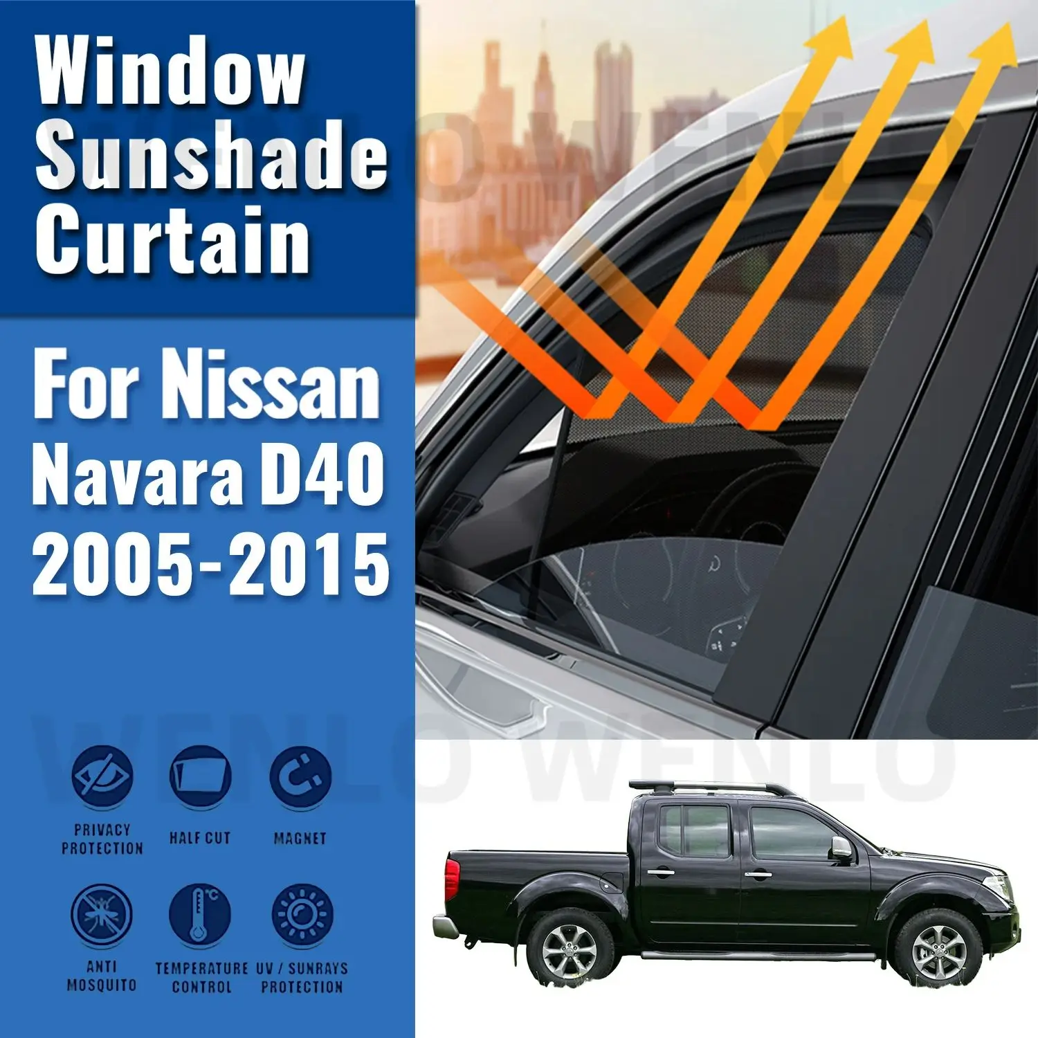 Для Nissan Frontier Navara D40 2005-2012 2013 2014 2015, солнцезащитный козырек на окно автомобиля, защита от ультрафиолета, автозана, солнцезащитный козырек, сетка