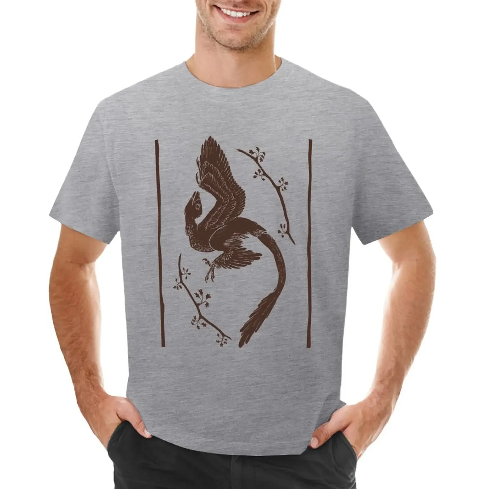 Футболка Microraptor и Ginkgo, графика, кавайная одежда, топы, фрукты ткацкого станка, мужские футболки