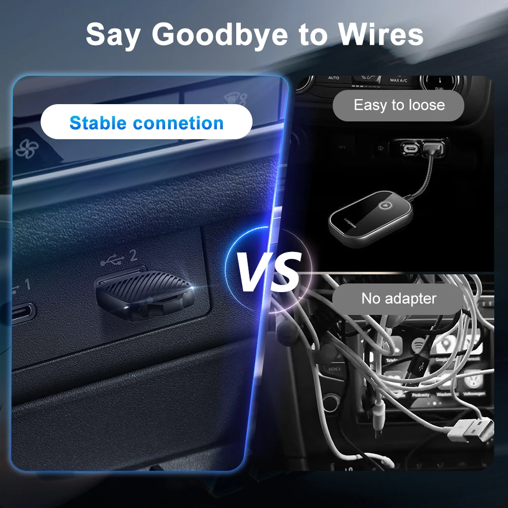Фото Беспроводной адаптер 2 в 1, адаптер Carplay и Android Auto Dongle Mini Plus, работающий с разъемом USB типа a c для a-pple Mercede 2018 №4