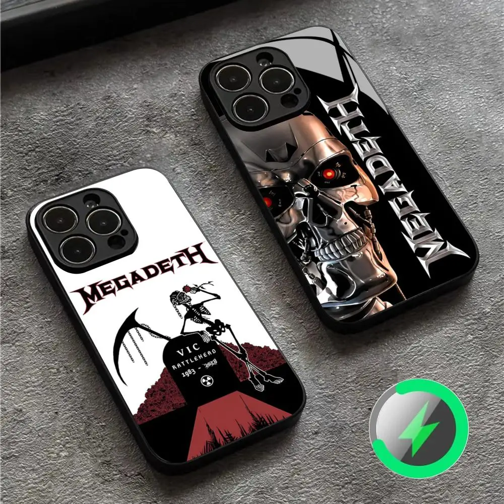 Чехол для телефона Heavy Metal Rock Band Megadeths для Iphone 16 15 14 12 11 13 Pro Max Mini X Xr Xs Se 8 7 Puls с магнитным притяжением gl