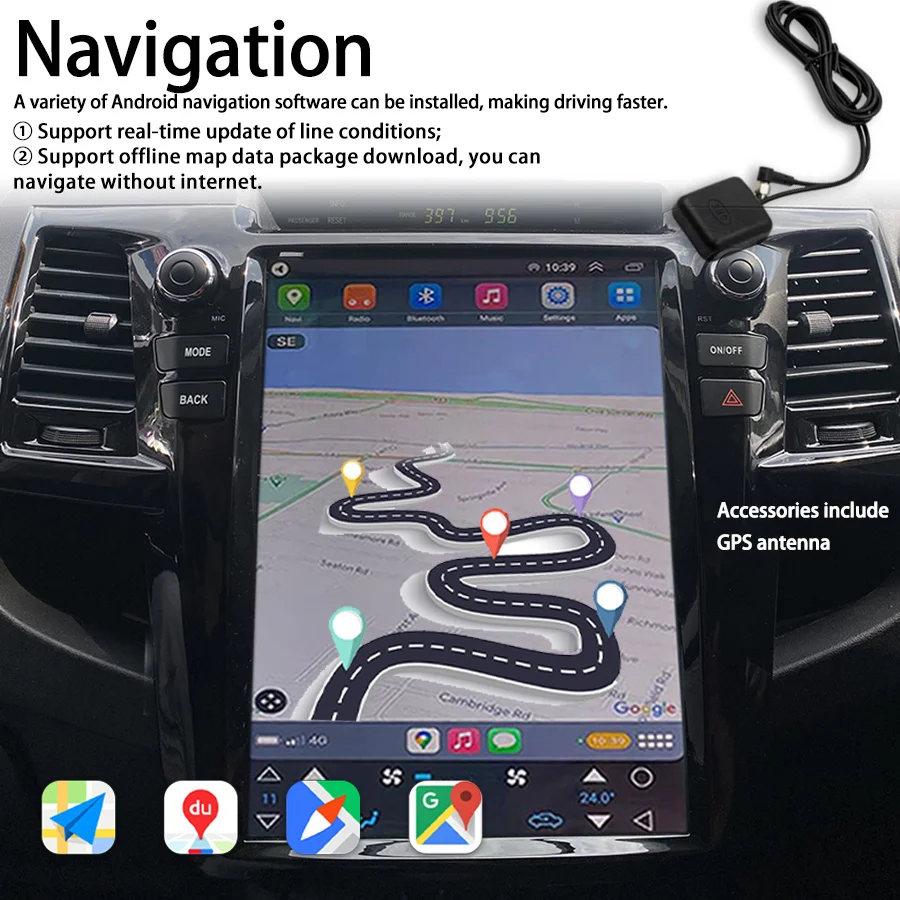 Фото 12,1 дюймовый Android 13 Tesla экран для TOYOTA Fortuner HILUX Revo 2005-2014 автомобильное радио 4G LTE WIFI мультимедийное Стерео Авторадио DSP №4
