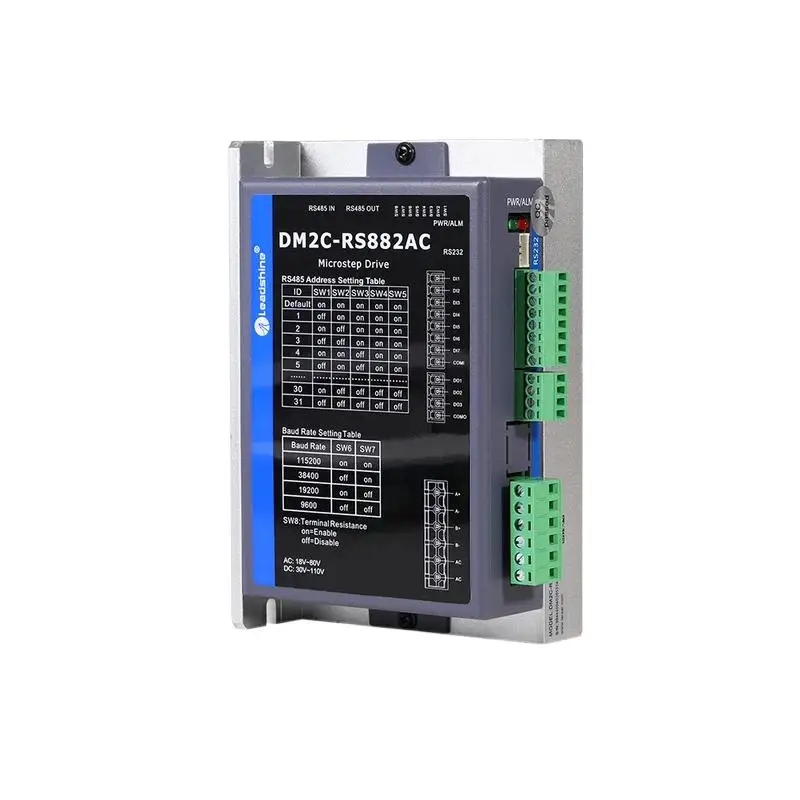 Leadshine DM2C-RS882AC Nema 34 Драйвер шагового двигателя, 2-фазный привод и управление, встроенный 3,2-8,2 А, 20-80 В переменного тока, 30–110 В постоянного тока для ЧПУ