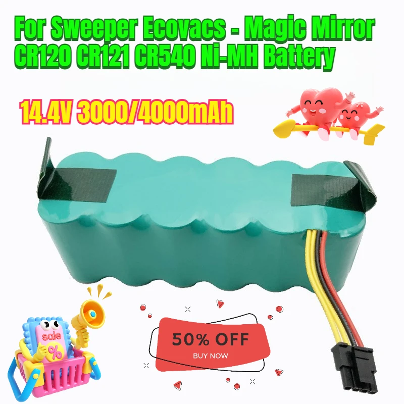 14,4 В 3000/4000 мАч для подметальной машины Ecovacs — Ni-MH аккумулятор Magic Mirror CR120 CR121 CR540 Электроника