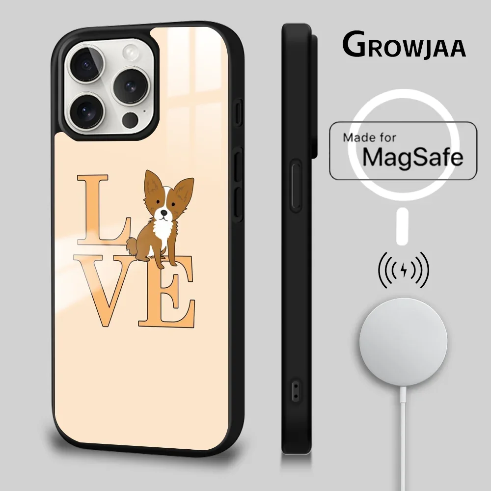 Фото I Love My Chihuahua Dog Pug Phone Case For iPhone 16 15 14 13 12 11 Pro Max Plus Mini Magsafe Mirror Wireless Magnetic Cover №3