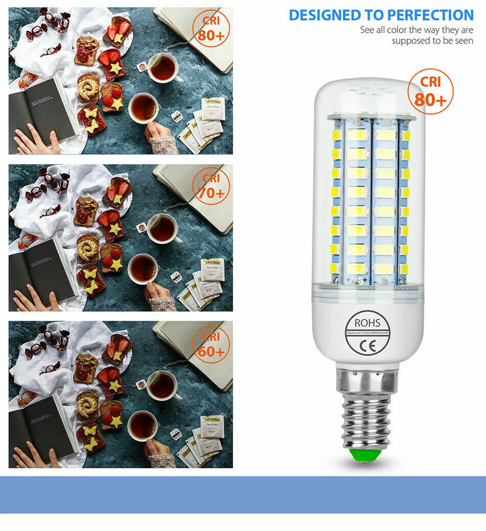 Фото 10X светодиодные кукурузные лампы 5730 Smd 260V 220V 240V светодиодные лампы E27 домашней техники E14 5000K Gu10 дневный свет E12 B22 базы G9 теплый белый №4
