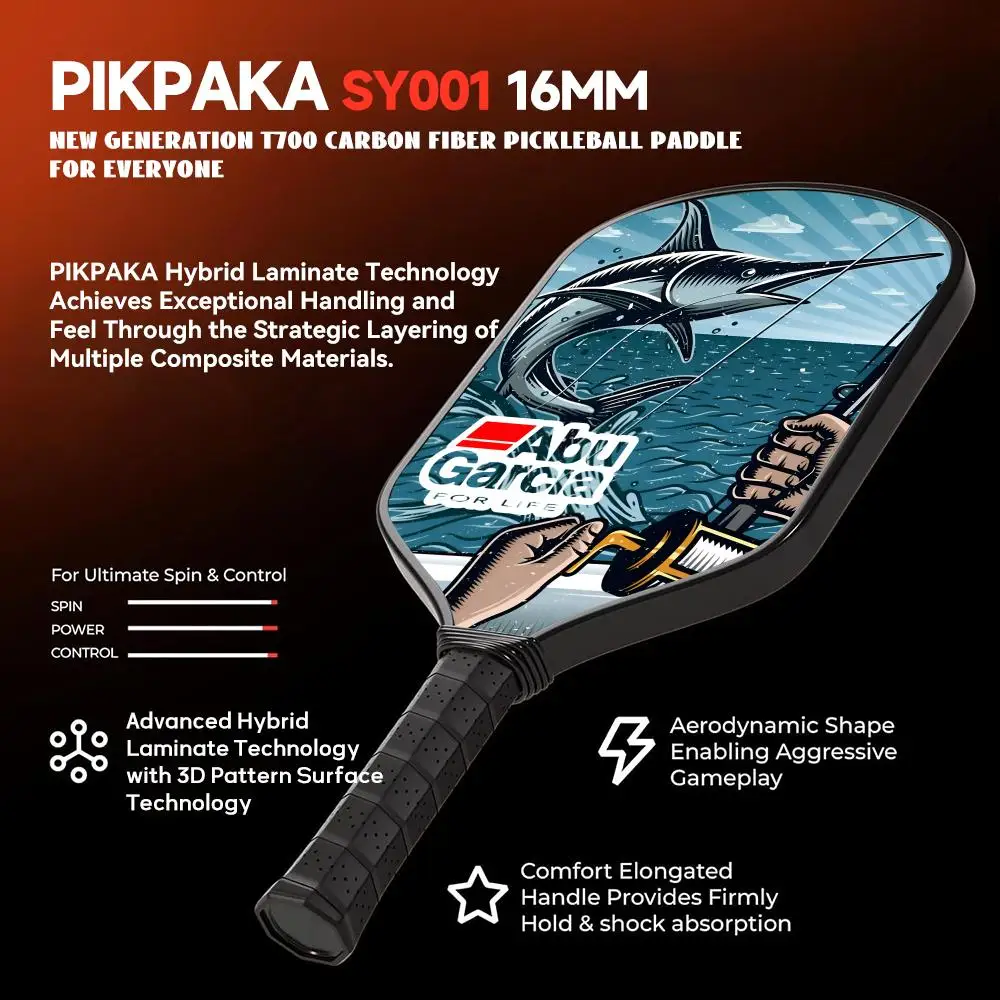 Фото Набор весла Pickleball, легкая ракетка из стекловолокна, 13 мм, сотовый сердечник, одобренная USAPA, для Power and Spin Cool A_ABU G_Garcia №3