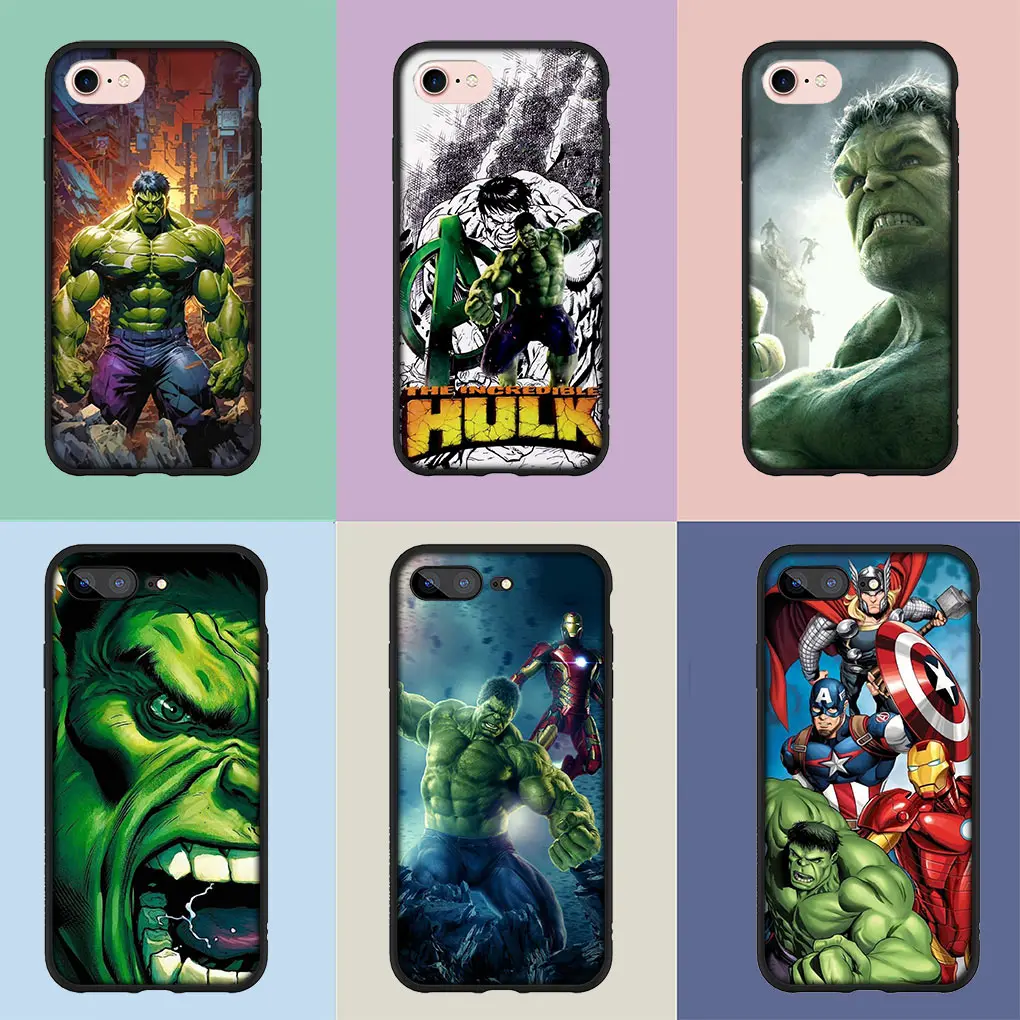 Фото Мягкий силиконовый чехол для Apple iPhone 15 14 Plus 13 12 Mini Pro Max XR + 13Pro 14 + 15 + чехол для телефона H-Hulks M-Marvels №4