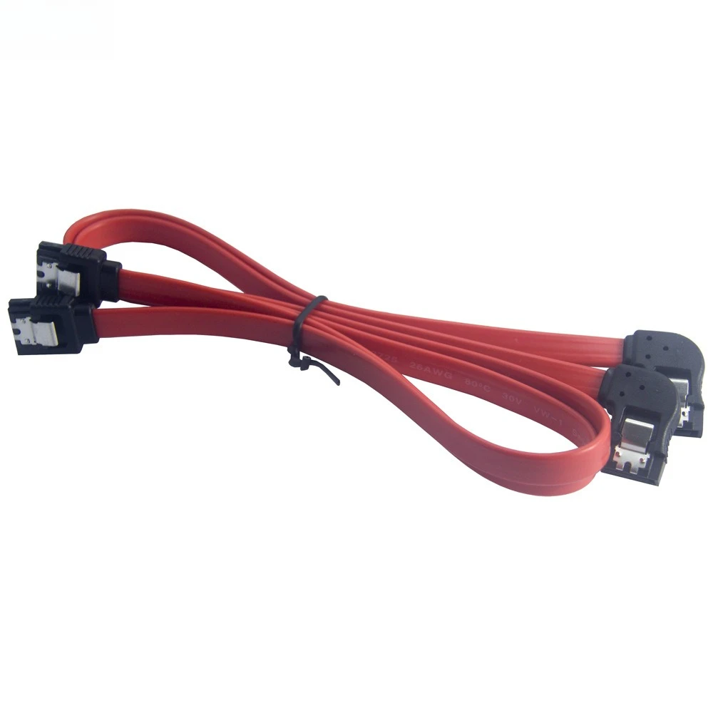 Фото SATA 7P Женский 180 градусов к SATA 7P Женская головка Правый изгиб Красный Плоский жесткий диск Корпус компьютера Длина кабеля 0,2 м 0,3 м 0,5 м 1 м №3