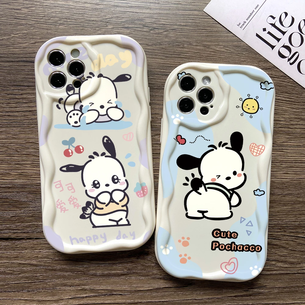 Чехол для телефона с мультяшной собакой для Huawei P40 Llte P30 Mate 40 30 Pro Nova 10 9 7 SE 5G 3D кремовый волнистый мягкий чехол