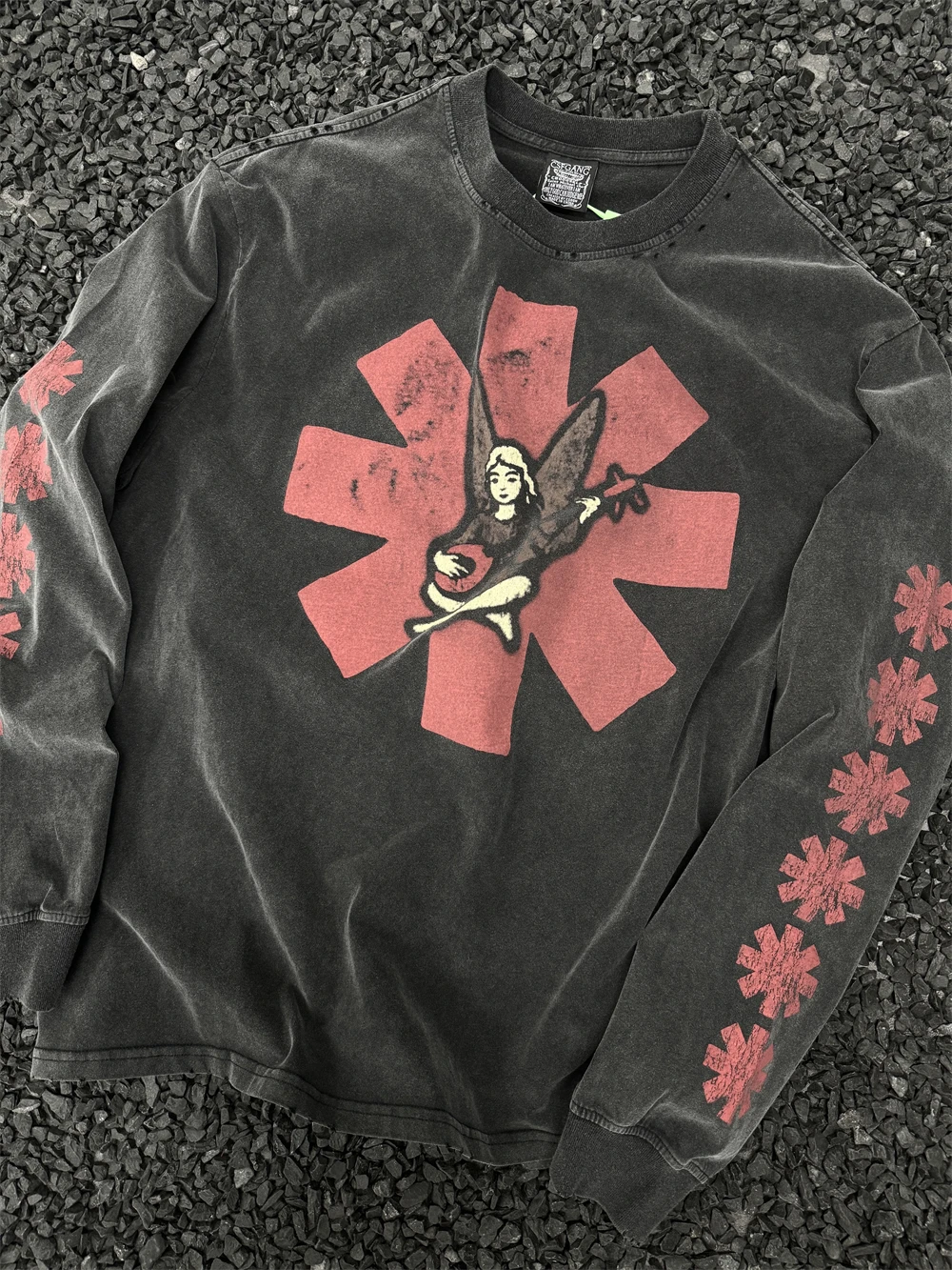 Фото Винтажная рок-группа SAINT L/S 25AW, потертая футболка с длинными рукавами, мужские и женские футболки, футболки №2