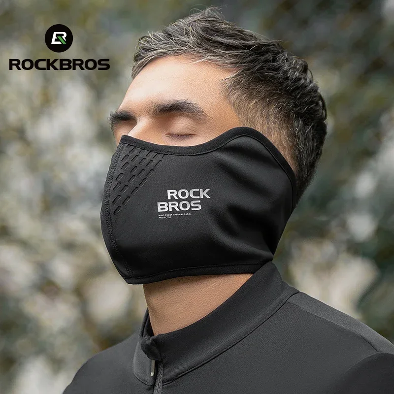 ROCKBROS теплая маска для лица ветрозащитный мотоциклетный флисовый спортивный шарф уличная защита лица Балаклава велосипедная кепка для бега и велоспорта