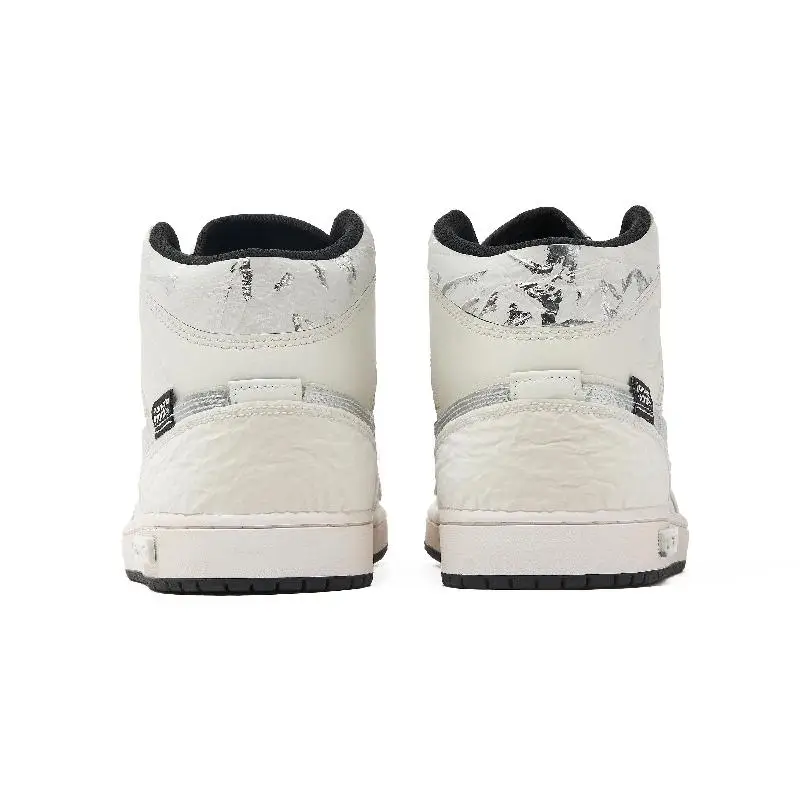 Фото 【Настроить】Винтажные баскетбольные кроссовки Air Jordan 1, мужские белые/черные кроссовки средней высоты DQ8426-132 №5