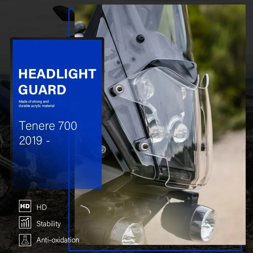 Мотоциклетная акриловая защита для фар для Yamaha Tenere 700 TENERE 700 T700 T7 XT700 Z XT700Z 2019, защитный чехол для света