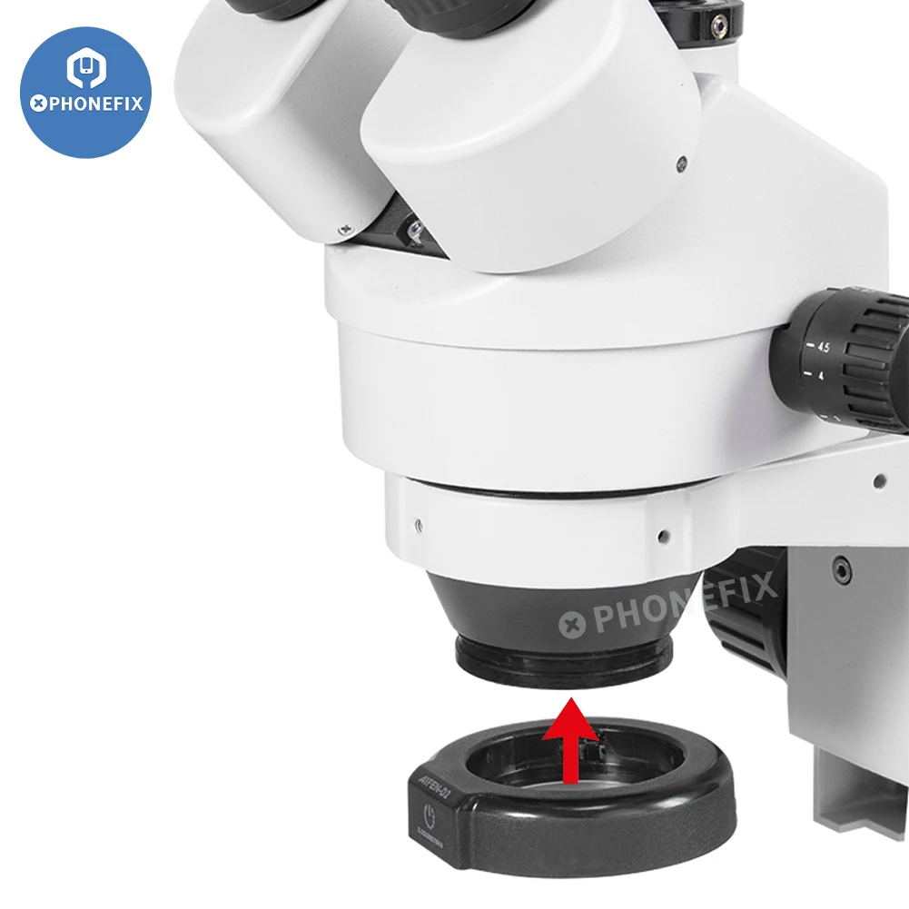 Фото Микроскоп AIFEN D2, 28 дюймов, искусственное кольцо, осветительная лампа для бинокулярного тринокулярного промышленного стереомикроскопа, камера, источник света №3