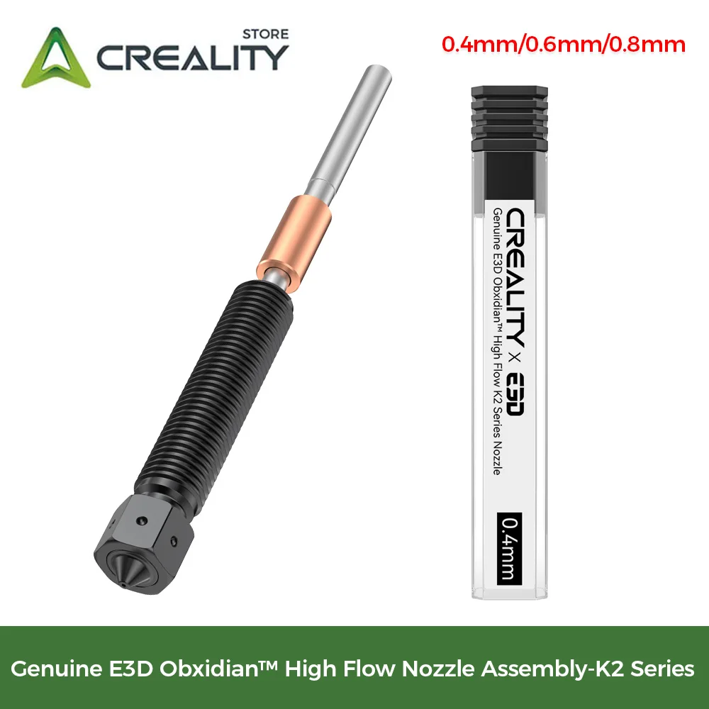Creality Genuine E3D Obxidian ™   Узел сопла с высоким расходом 0,4 мм/0,6 мм/0,8 мм-K2 серии для деталей 3D-принтера K2 Plus_Creality Hi