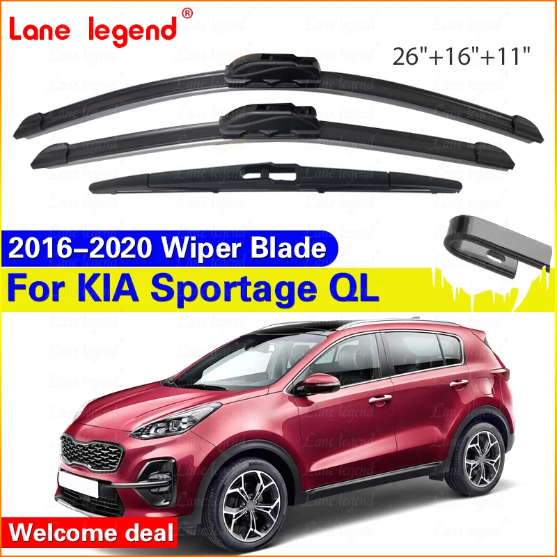Комплект из 3 передних и задних щеток стеклоочистителя для Kia Sportage QL 2016 2017 2018 2019 2020, щетка для лобового стекла 26 