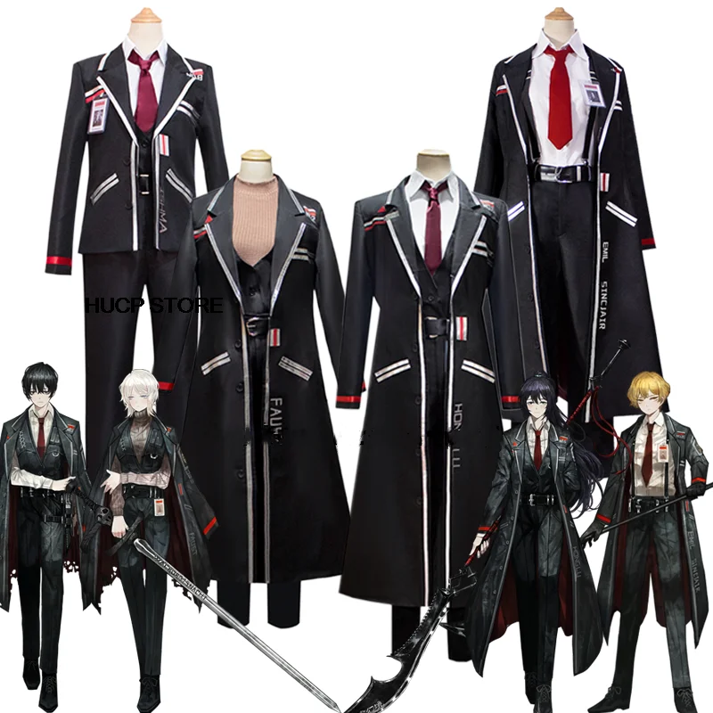Game Limbus Company Yi Sang Hong Lu Faust Cosplay Costume Black Uniform Cloak Anime Role Play Halloween Carnival Christmas Prop