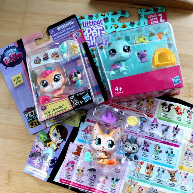 Новинка, Оригинальные фигурки Hasbro Littlest Pet Shop, милые детские игрушки, куклы с большими глазами, коллекционные игрушки для детей