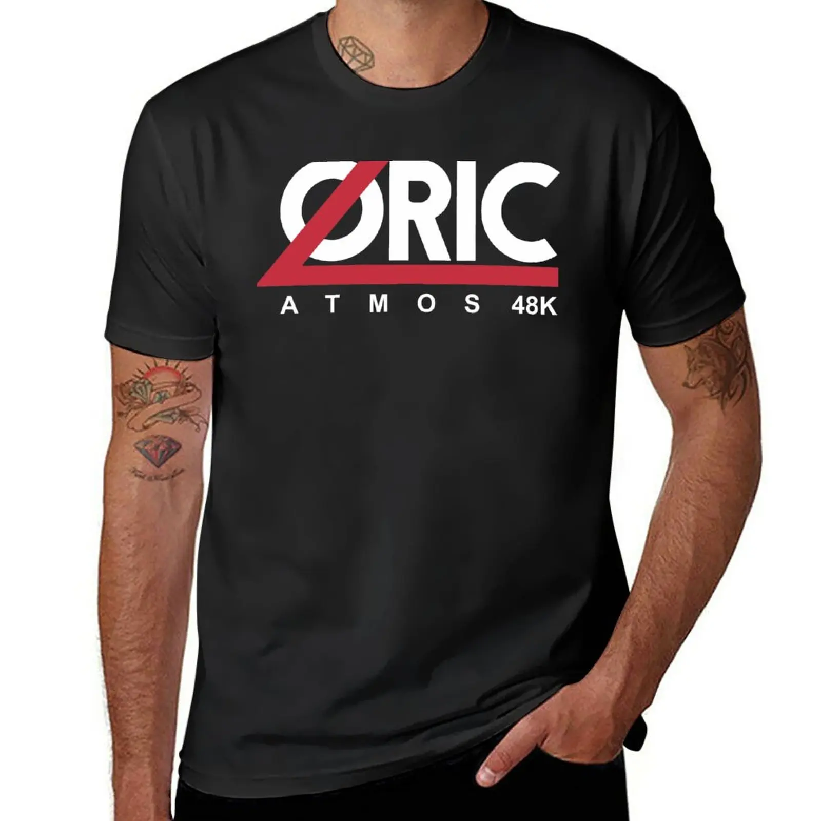 Новая футболка ORIC ATMOS 48K, футболка большого размера, топы, забавные футболки, мужская футболка с рисунком